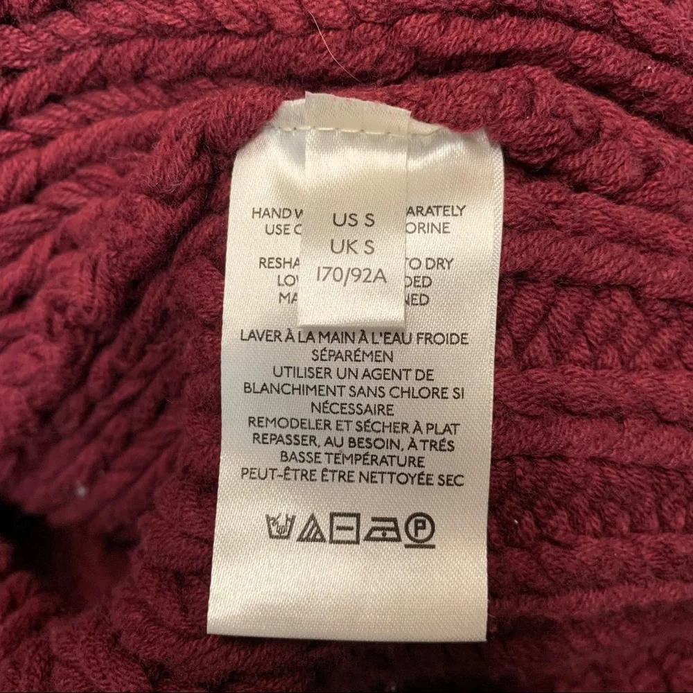 Free People Chunky Burgundy Knit Sweater
